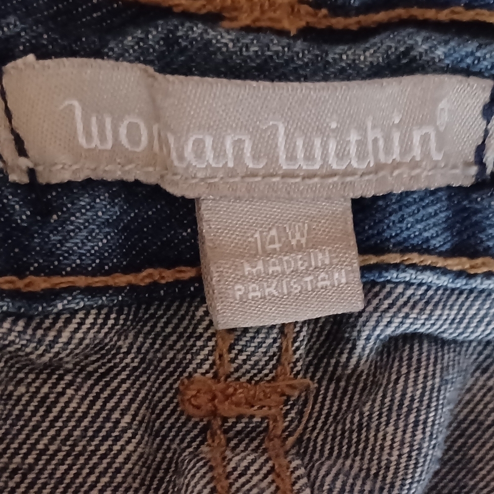 Woman Within Classic Blue Straight Leg Jeans - Picture 4 of 8